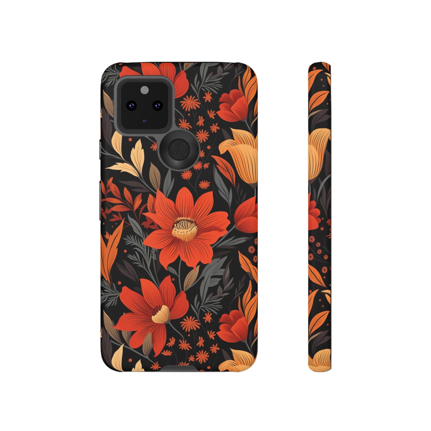 Autumn Blossom Noir: A Dark Floral Canvas Tough Case