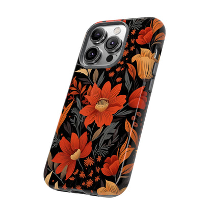 Autumn Blossom Noir: A Dark Floral Canvas Tough Case