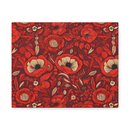 Radiant Spring Blossoms - Vibrant Red Floral Design - Wall Art Canvas