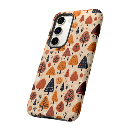 Terracotta Tree Tapestry: A Playful Autumn Mosaic - Tough Phone Case