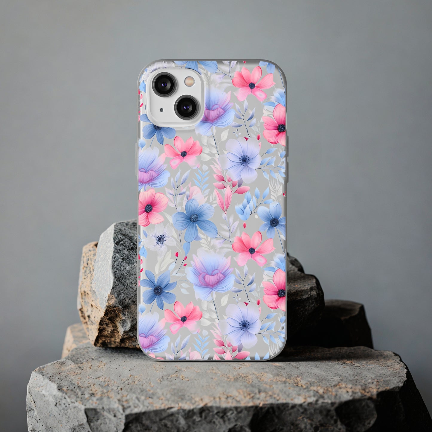 Floral Whispers - Soft Hues of Violets, Pinks, and Blues - Flexi Phone Case Phone Case Pattern Symphony   