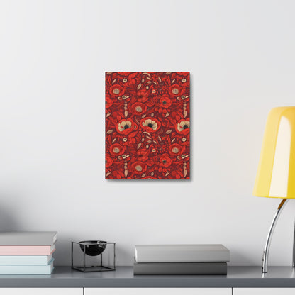 Radiant Spring Blossoms - Vibrant Red Floral Design - Wall Art Canvas