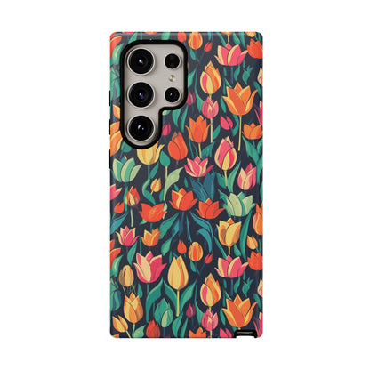 Tulip Medley Tough Phone Case - Vibrant Spring Floral Design