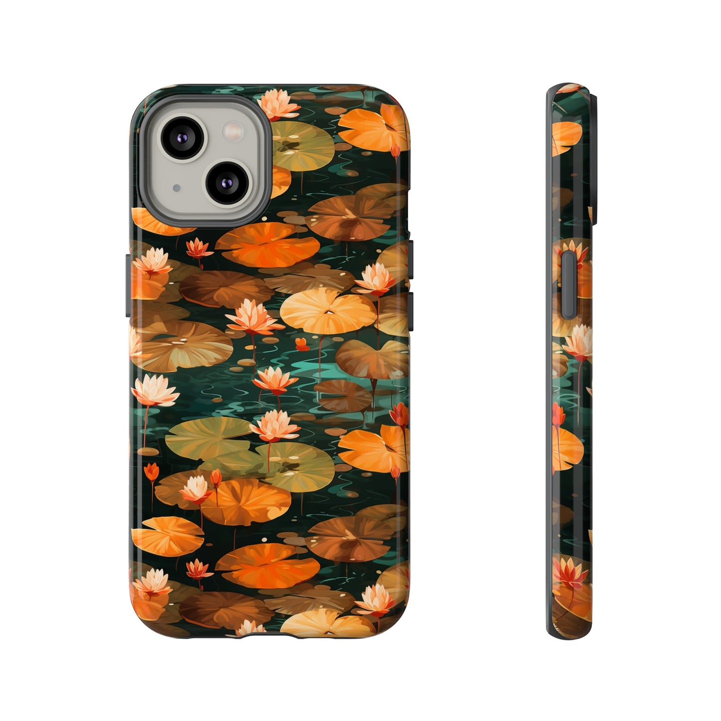 Orange Lotus Whisper: Autumn on the Water - Tough Phone Case