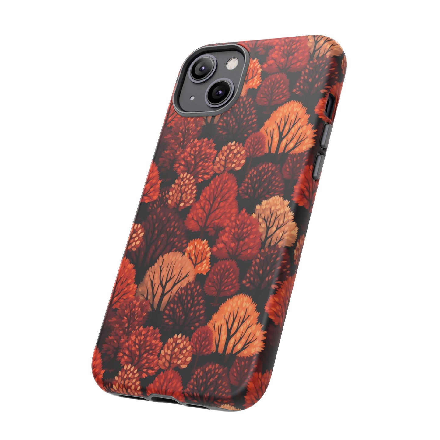 Crimson Forest: Autumn Trees in Vibrant Detail - Tough Phone Case