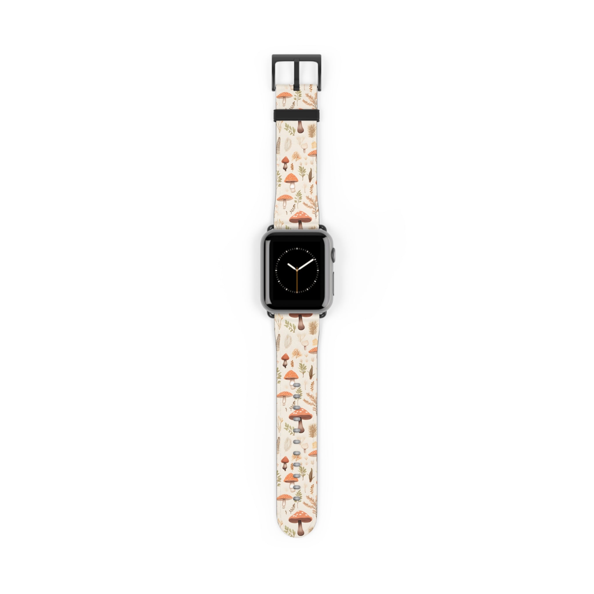 Mushroom Haven: Autumnal Tones Botanical Illustration - Apple Watch Strap