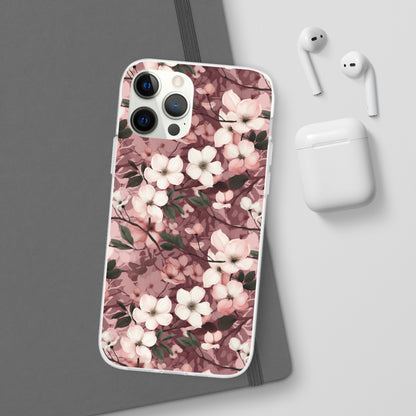 Sparse Dogwood Blossom Phone Case - Elegant Floral Design for Your Smartphone - Flexi Cases Phone Case Pattern Symphony iPhone 12 Pro with gift packaging  