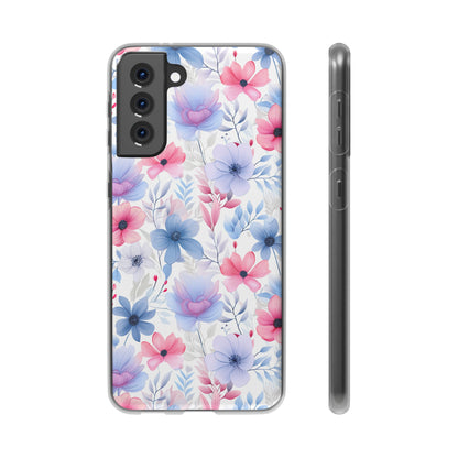 Floral Whispers - Soft Hues of Violets, Pinks, and Blues - Flexi Phone Case Phone Case Pattern Symphony   