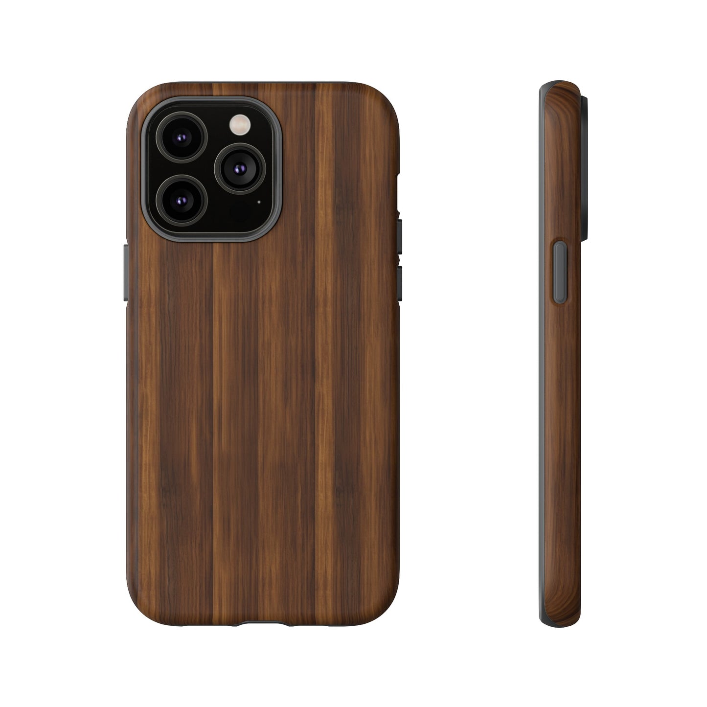 Luxurious Faux Dark Walnut Essence Phone Case - Rich and Refined Natural Wood Design - Tough Cases