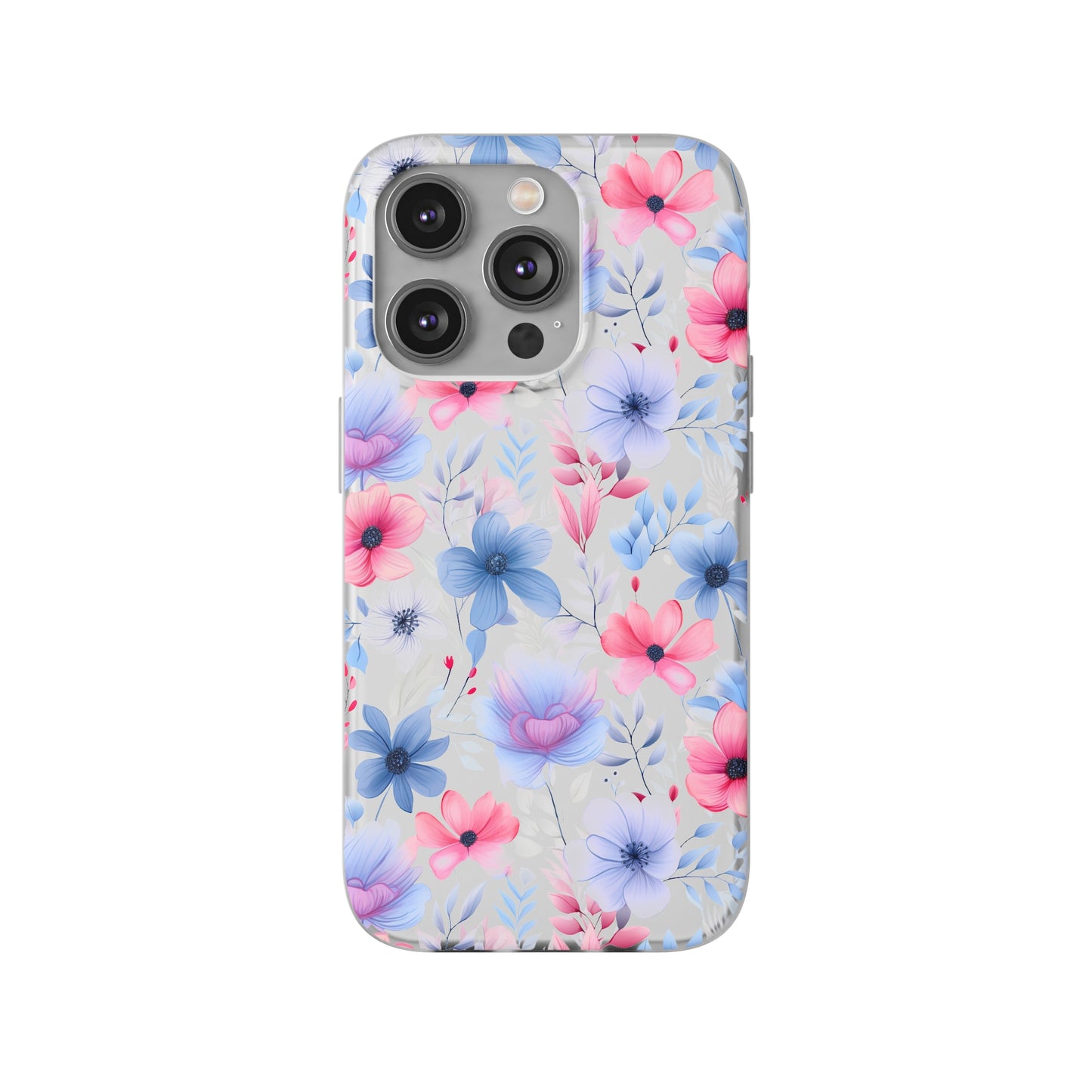 Floral Whispers - Soft Hues of Violets, Pinks, and Blues - Flexi Phone Case Phone Case Pattern Symphony   