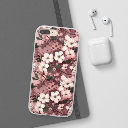 Sparse Dogwood Blossom Phone Case - Elegant Floral Design for Your Smartphone - Flexi Cases Phone Case Pattern Symphony iPhone 8 Plus  