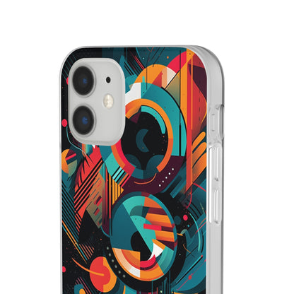 Vibrant Geometric Fusion Phone Case - Bold Squares & Circles Design - Flexi Cases Phone Case Pattern Symphony   