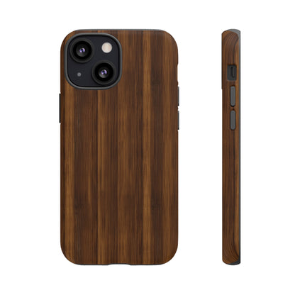 Luxurious Faux Dark Walnut Essence Phone Case - Rich and Refined Natural Wood Design - Tough Cases