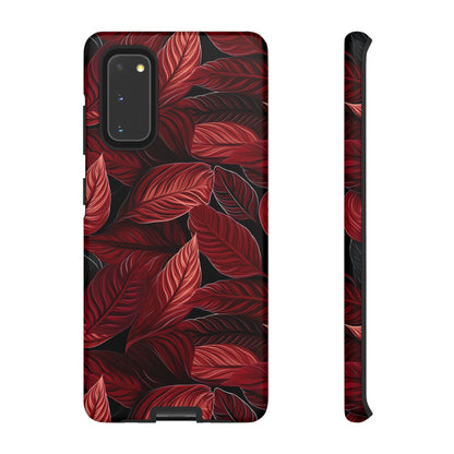 Scarlet Whispers: Lush Autumn Colours in Botanical Bliss - Tough Phone Case