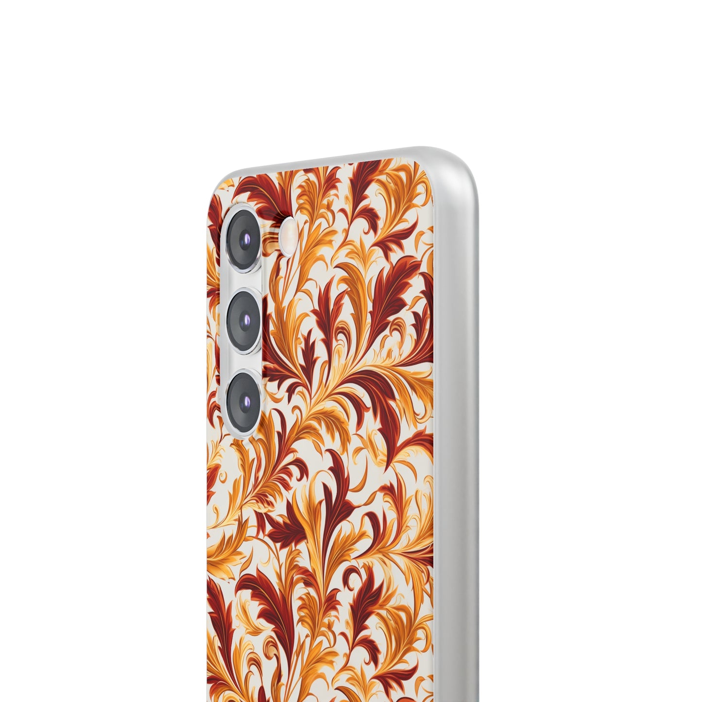 Swirling Autumn: Vortexes of Fall Foliage in Gold and Bronze - Flexible Phone Case