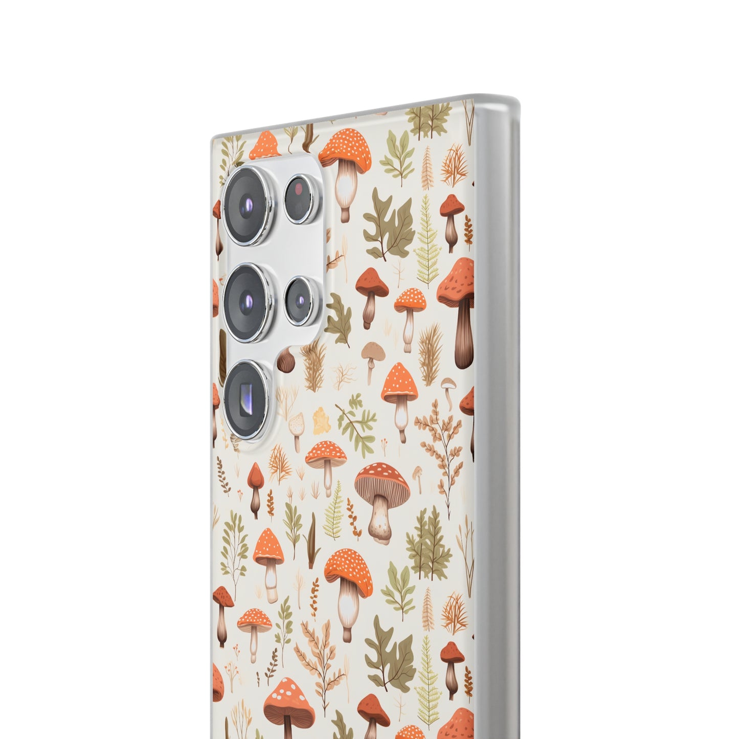 Mushroom Haven - Autumnal Tones Botanical illustration - Flexible Phone Case