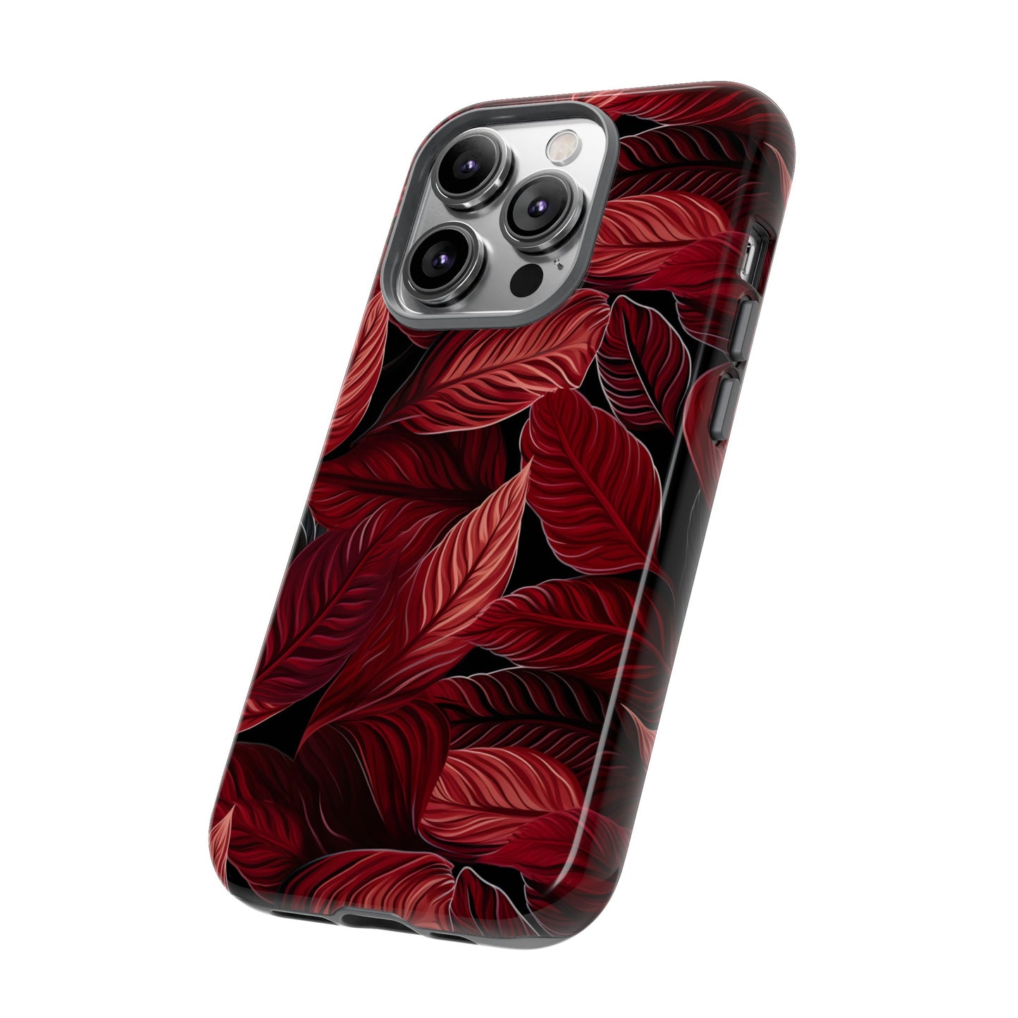 Scarlet Whispers: Lush Autumn Colours in Botanical Bliss - Tough Phone Case