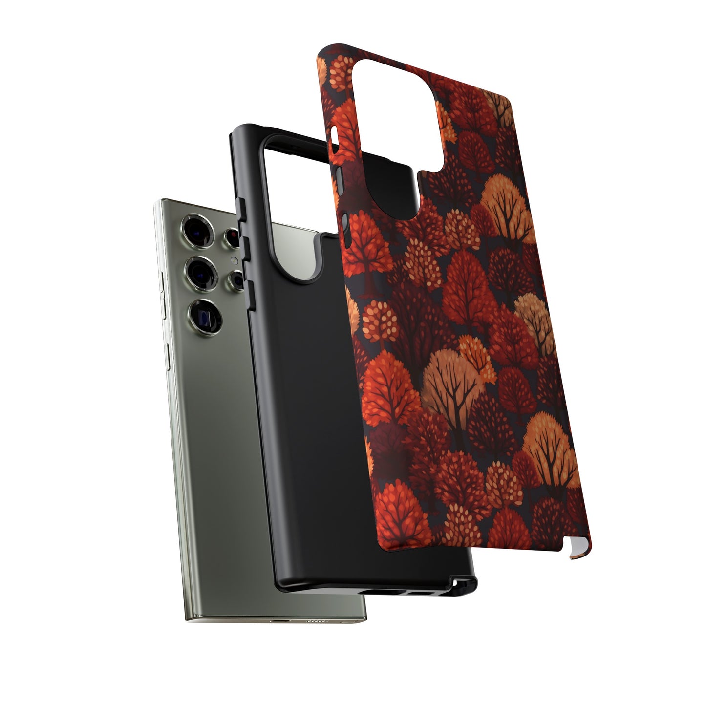 Crimson Forest: Autumn Trees in Vibrant Detail - Tough Phone Case