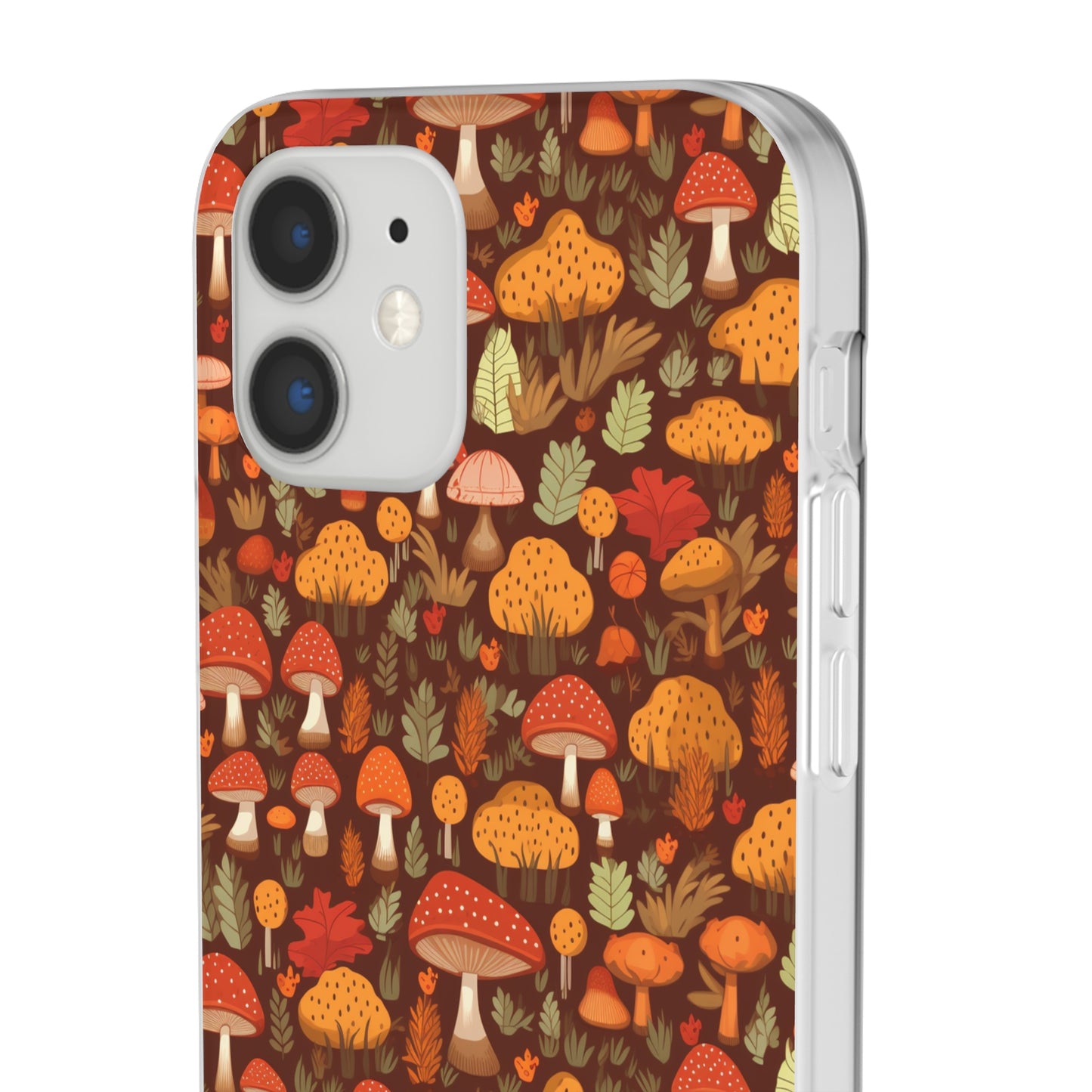 Autumn Spore Wonderland: Enchanting Mushroom and Leaf Designs - Flexible Phone Case