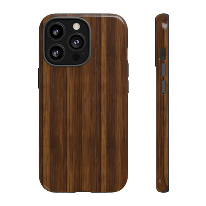 Luxurious Faux Dark Walnut Essence Phone Case - Rich and Refined Natural Wood Design - Tough Cases