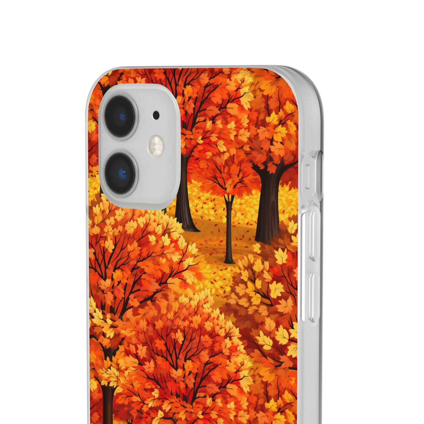 Impasto-Style Woodlands: High-Contrast Autumn Foliage - Flexible Phone Case