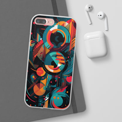 Vibrant Geometric Fusion Phone Case - Bold Squares & Circles Design - Flexi Cases Phone Case Pattern Symphony iPhone 7 Plus with gift packaging  