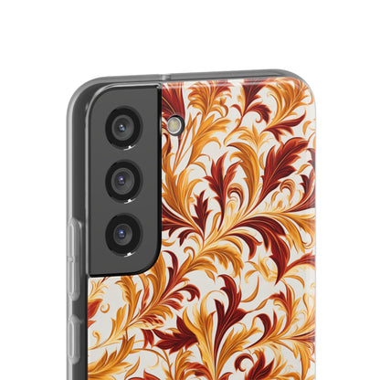 Swirling Autumn: Vortexes of Fall Foliage in Gold and Bronze - Flexible Phone Case