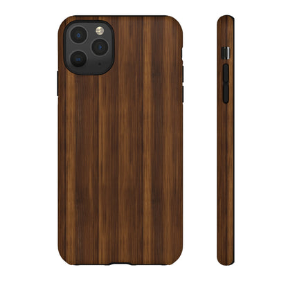 Luxurious Faux Dark Walnut Essence Phone Case - Rich and Refined Natural Wood Design - Tough Cases