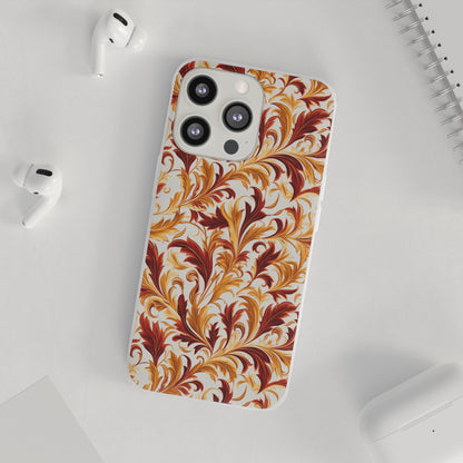 Swirling Autumn: Vortexes of Fall Foliage in Gold and Bronze - Flexible Phone Case