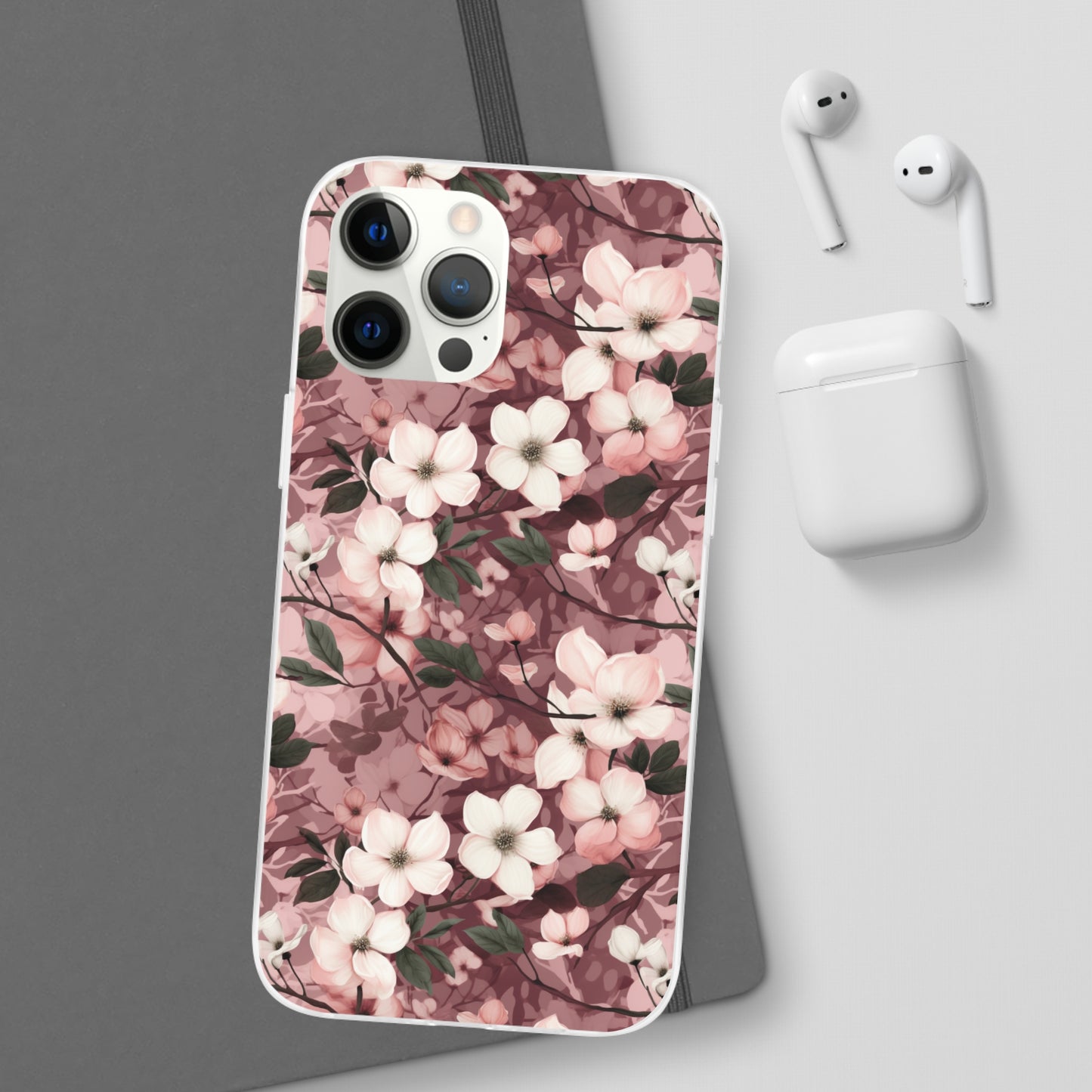 Sparse Dogwood Blossom Phone Case - Elegant Floral Design for Your Smartphone - Flexi Cases Phone Case Pattern Symphony iPhone 12 Pro Max  