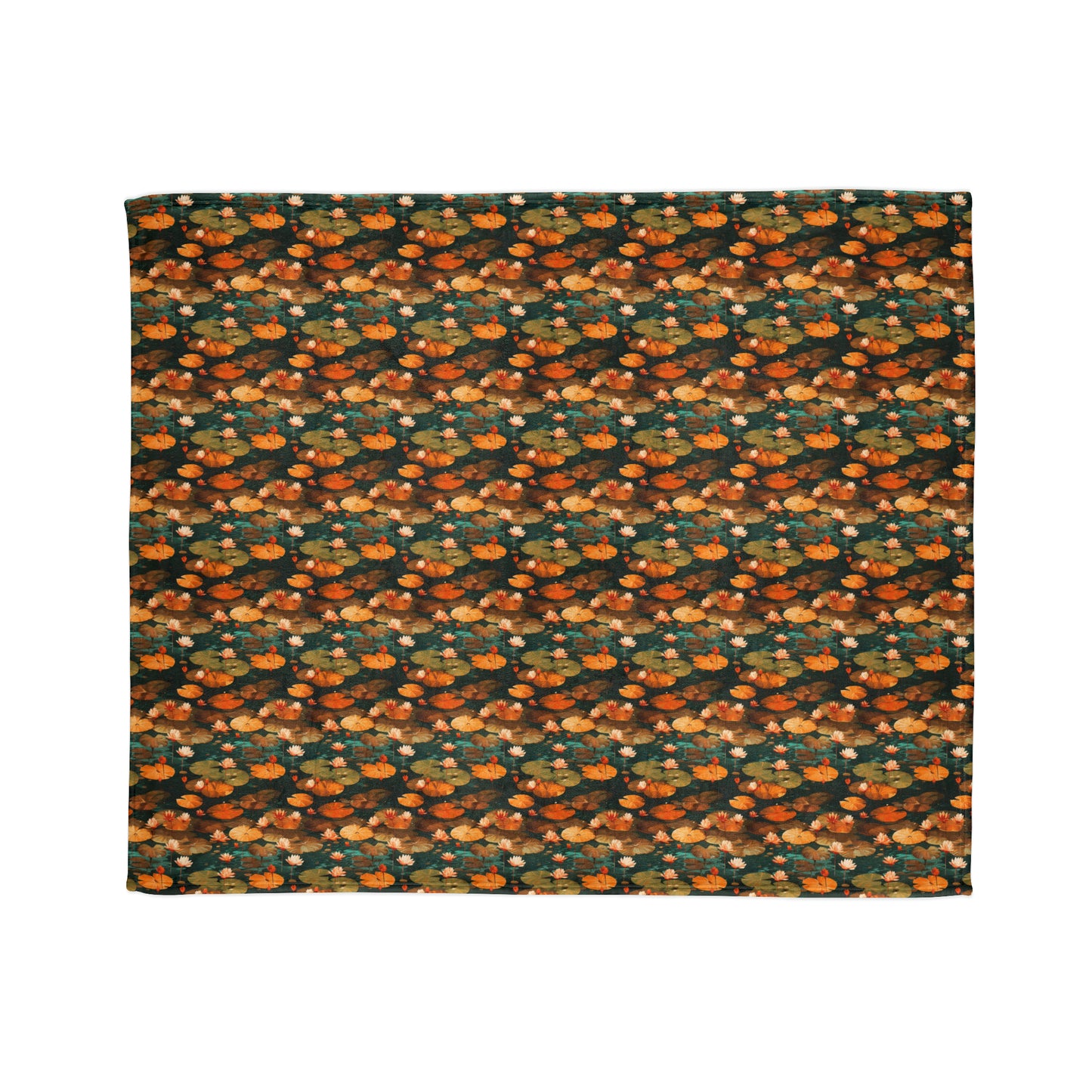 Orange Lotus Whisper: Autumn on the Water - The Ideal Throw for Sofas