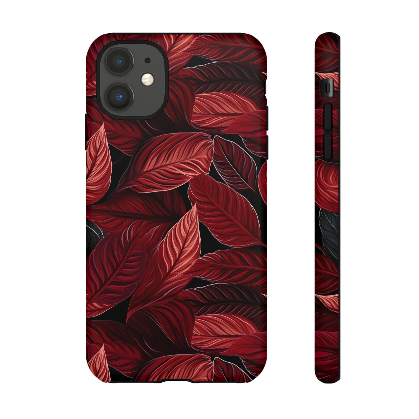 Scarlet Whispers: Lush Autumn Colours in Botanical Bliss - Tough Phone Case