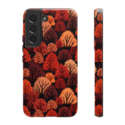 Crimson Forest: Autumn Trees in Vibrant Detail - Tough Phone Case