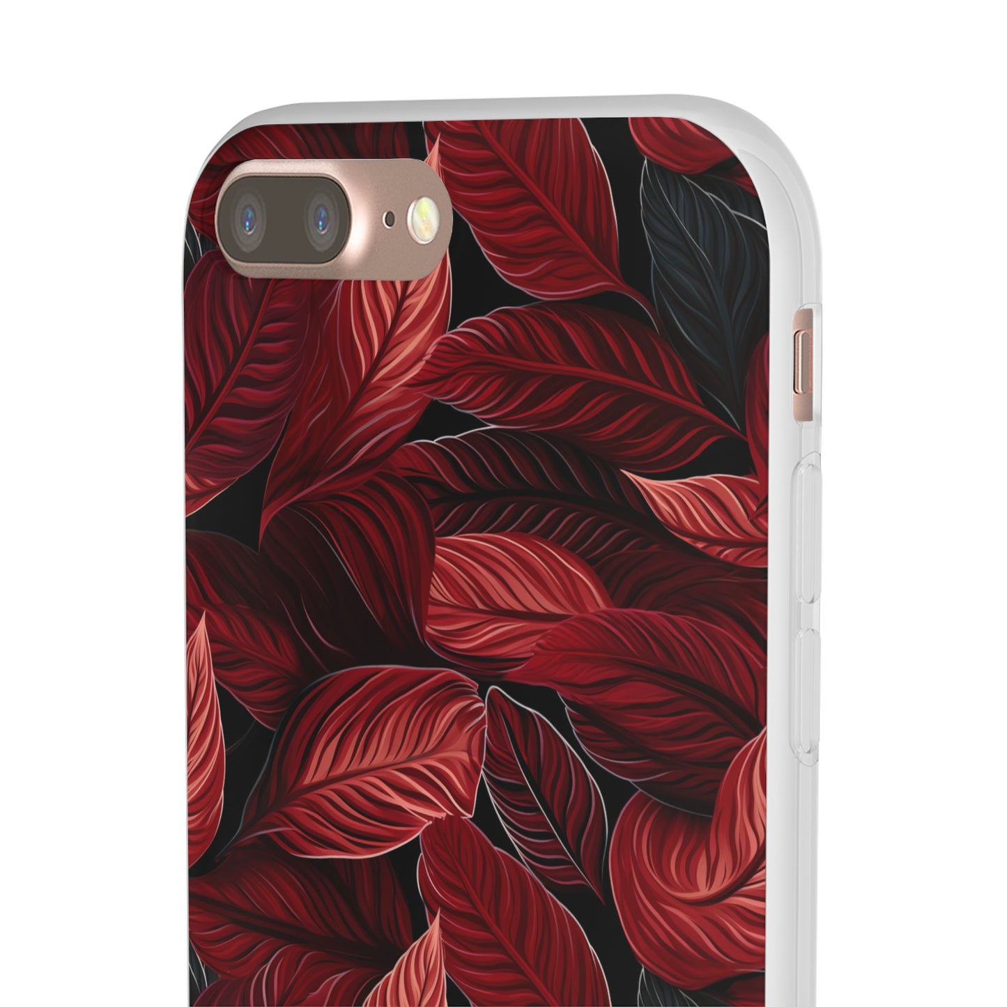 Scarlet Whispers: Lush Autumn Colours in Botanical Bliss - Flexible Phone Case