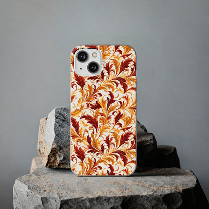 Swirling Autumn: Vortexes of Fall Foliage in Gold and Bronze - Flexible Phone Case