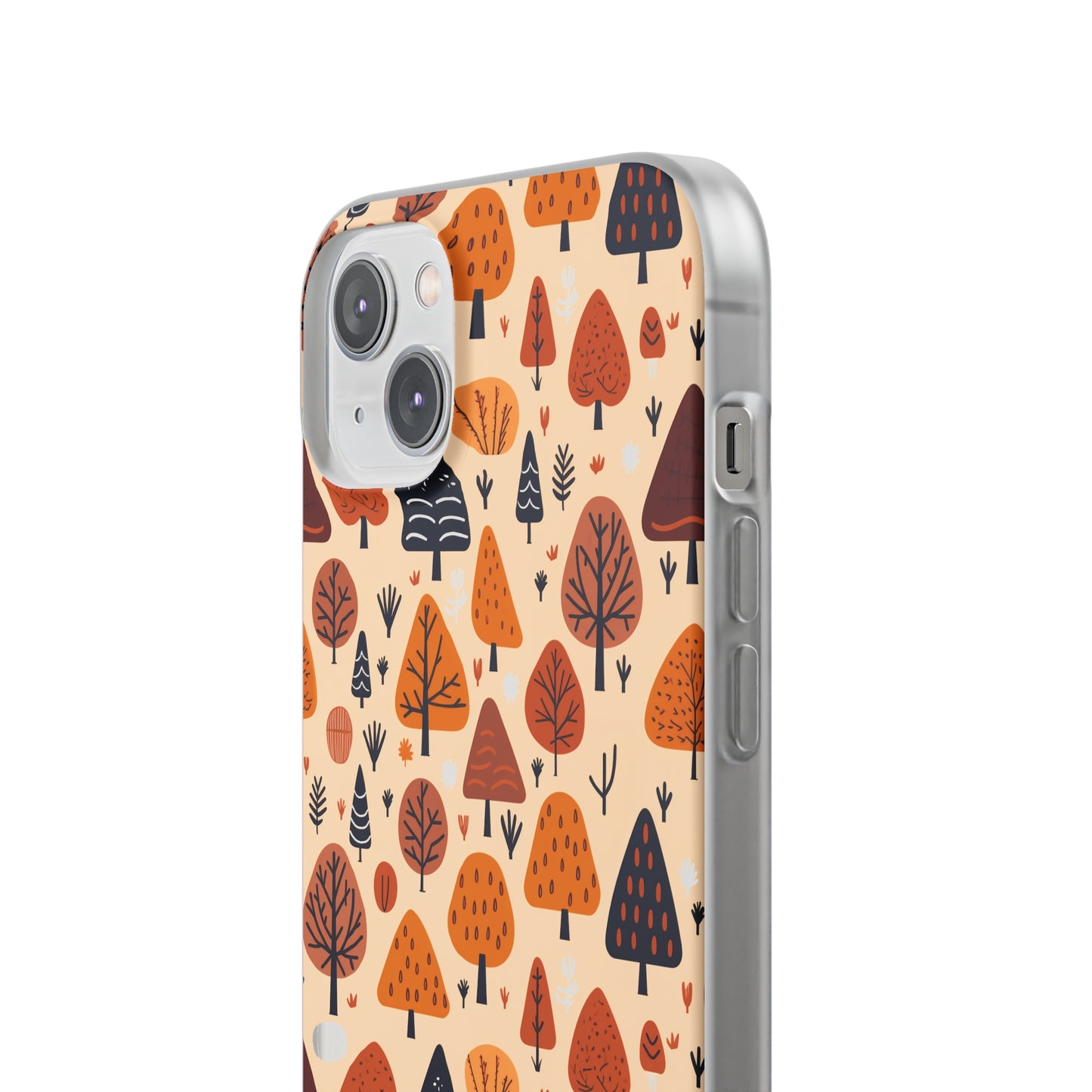 Terracotta Tree Tapestry: A Playful Autumn Mosaic - Flexible Phone Case