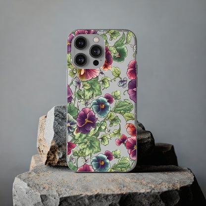 Watercolour Pansy Phone Case - Delicate Floral Elegance - Spring Collection - Flexi Cases Phone Case Pattern Symphony   