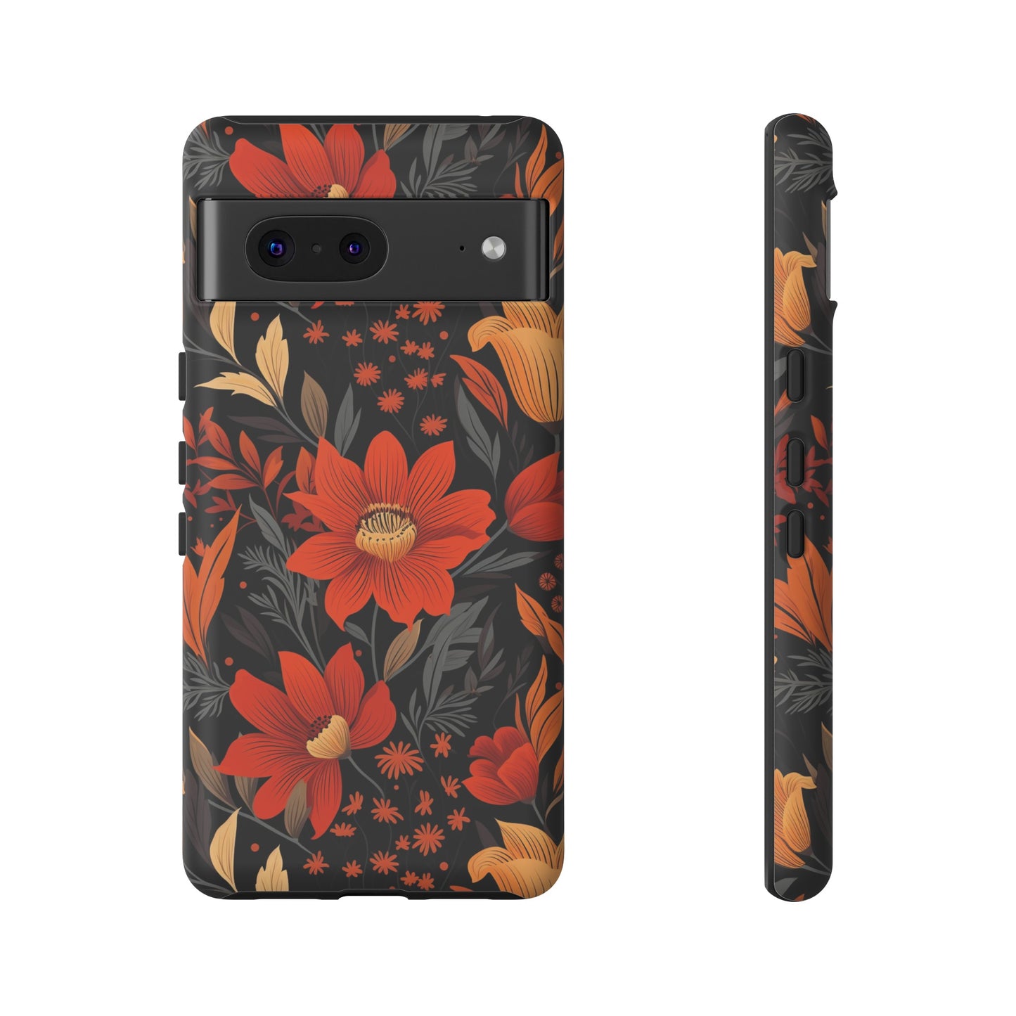 Autumn Blossom Noir: A Dark Floral Canvas Tough Case