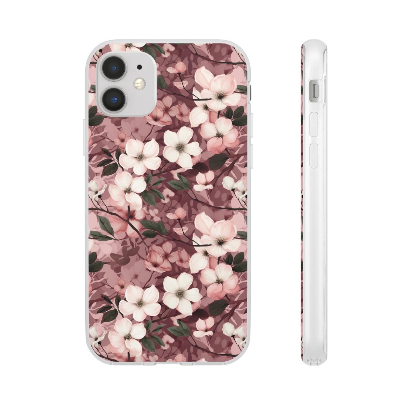 Sparse Dogwood Blossom Phone Case - Elegant Floral Design for Your Smartphone - Flexi Cases Phone Case Pattern Symphony   