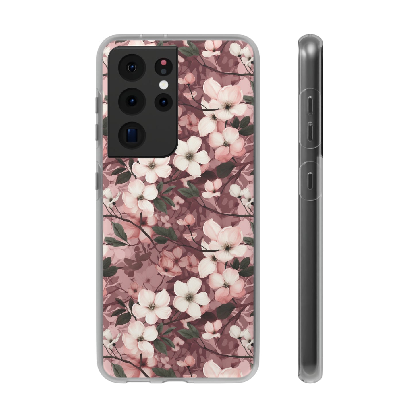 Sparse Dogwood Blossom Phone Case - Elegant Floral Design for Your Smartphone - Flexi Cases Phone Case Pattern Symphony   