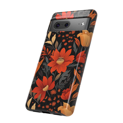 Autumn Blossom Noir: A Dark Floral Canvas Tough Case