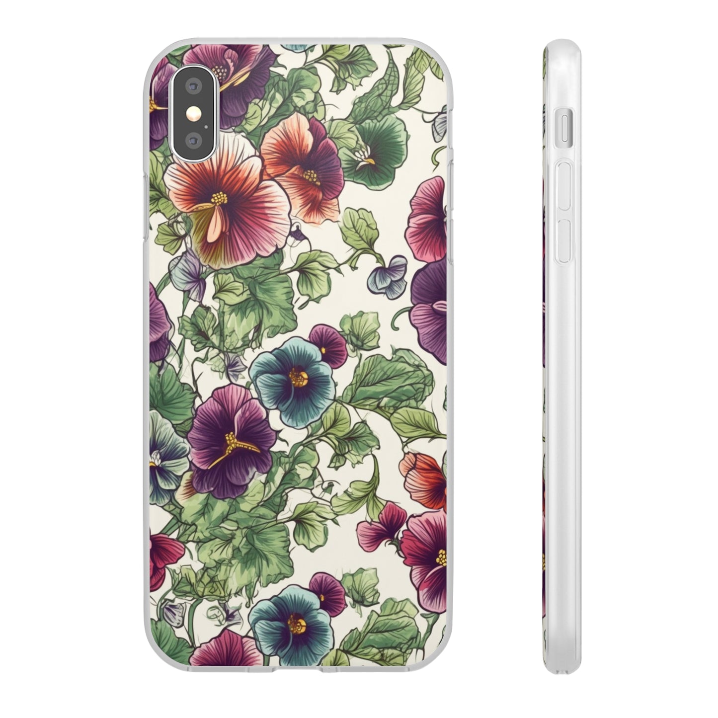 Watercolour Pansy Phone Case - Delicate Floral Elegance - Spring Collection - Flexi Cases Phone Case Pattern Symphony   