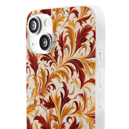 Swirling Autumn: Vortexes of Fall Foliage in Gold and Bronze - Flexible Phone Case