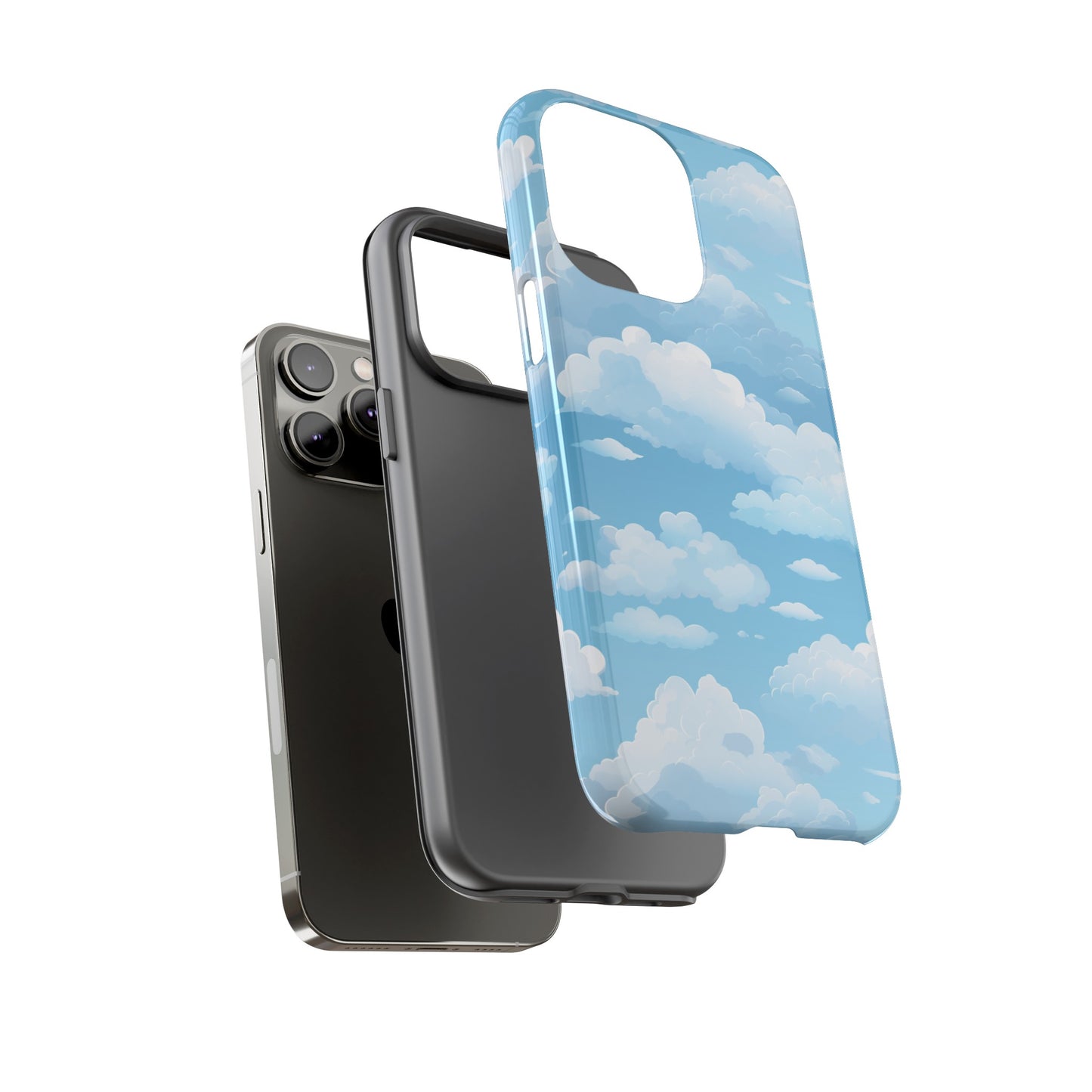 Azure Horizon Phone Case - Majestic Sky & Cloud Pattern - Tough Phone Case