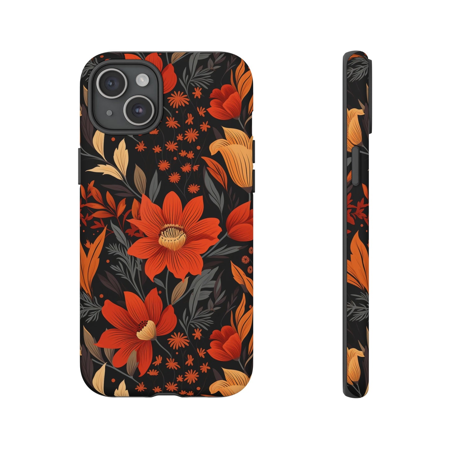 Autumn Blossom Noir: A Dark Floral Canvas Tough Case