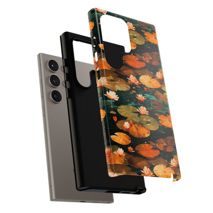 Orange Lotus Whisper: Autumn on the Water - Tough Phone Case