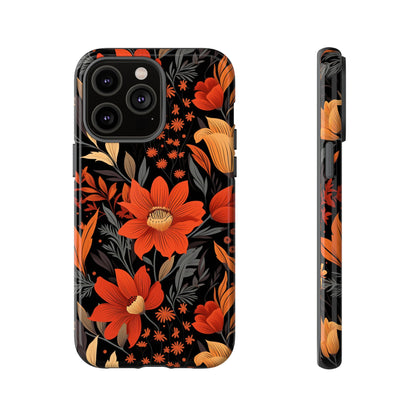 Autumn Blossom Noir: A Dark Floral Canvas Tough Case