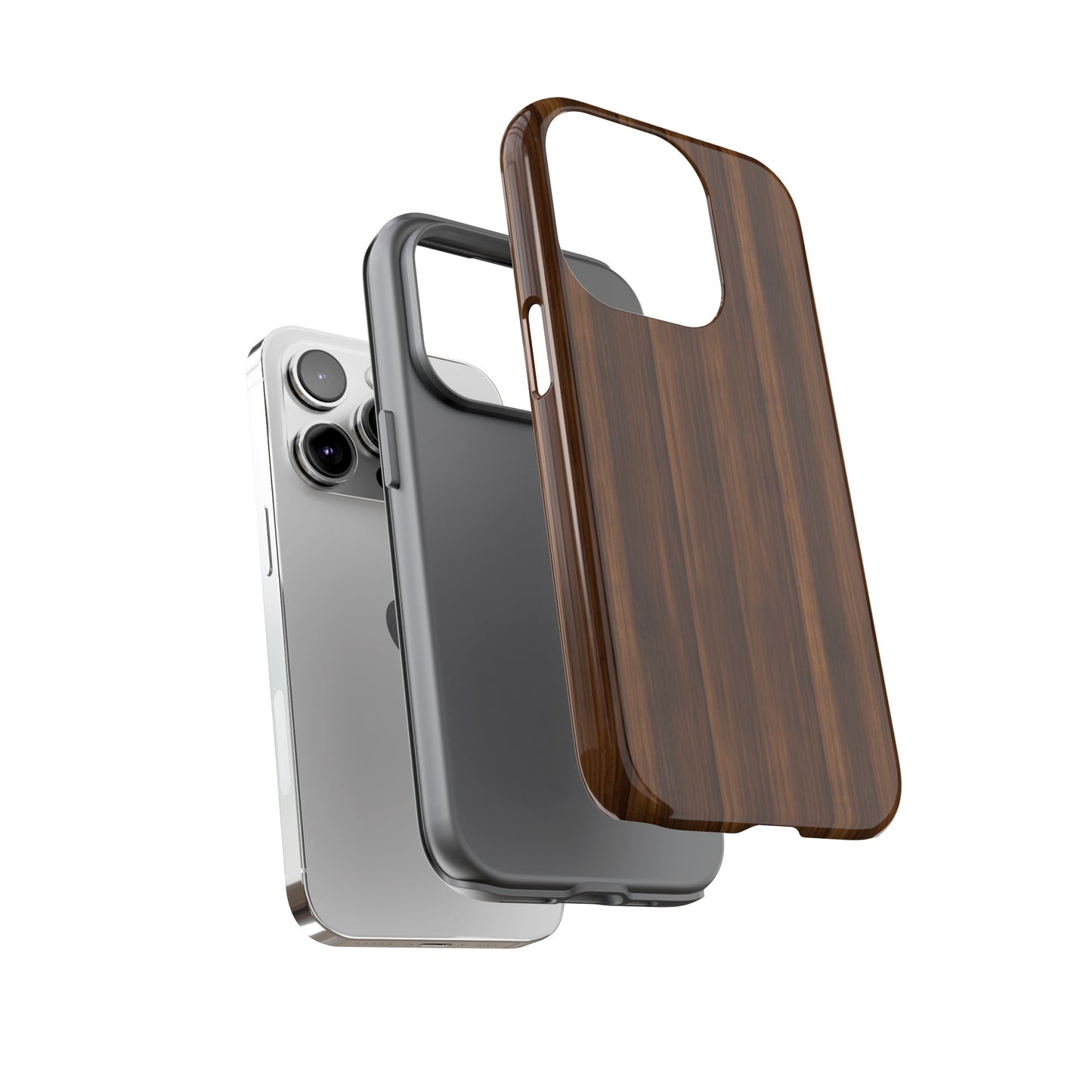 Luxurious Faux Dark Walnut Essence Phone Case - Rich and Refined Natural Wood Design - Tough Cases