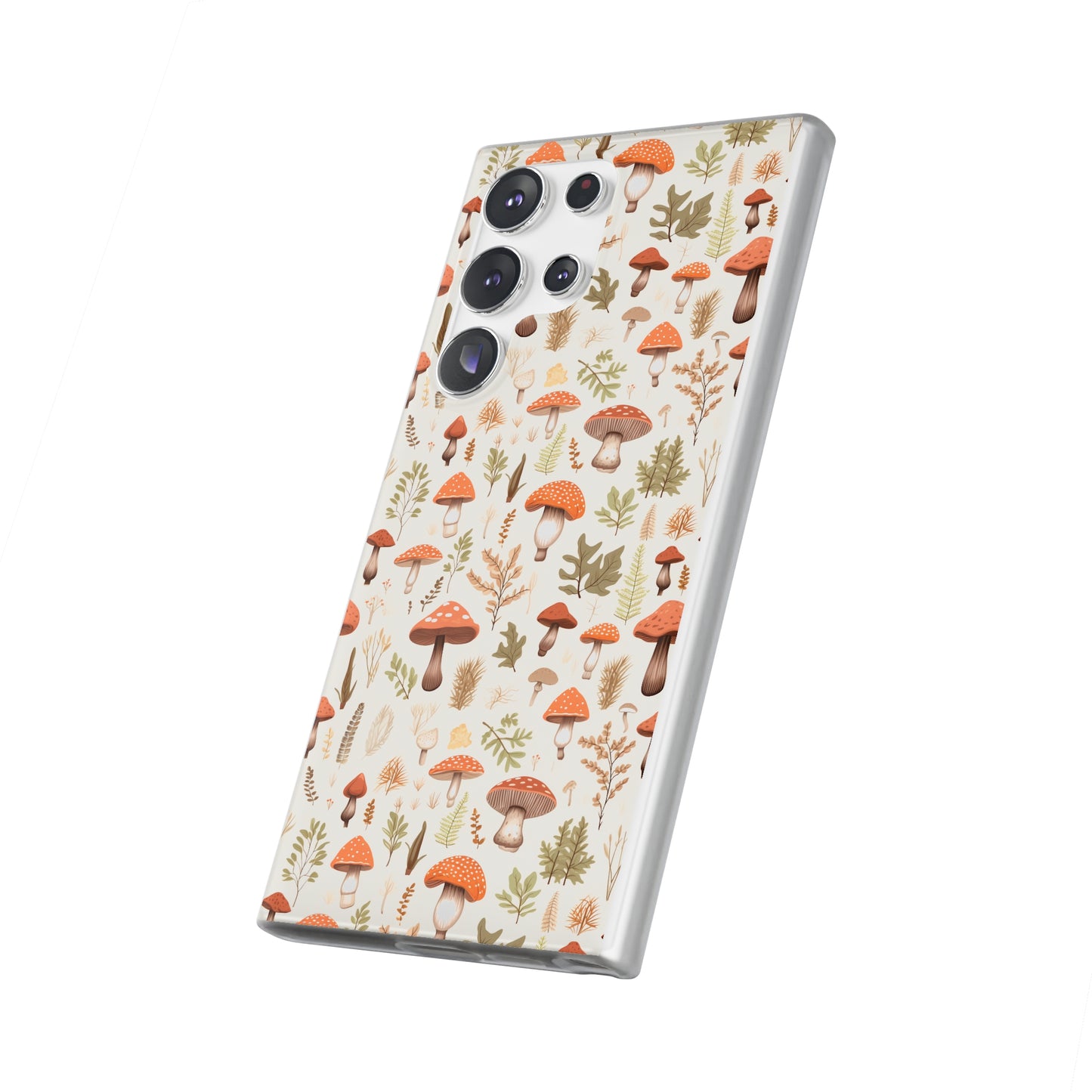 Mushroom Haven - Autumnal Tones Botanical illustration - Flexible Phone Case