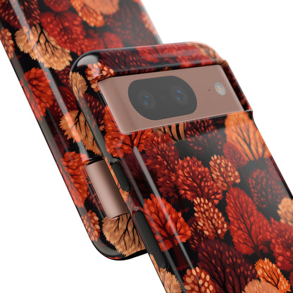 Crimson Forest: Autumn Trees in Vibrant Detail - Tough Phone Case